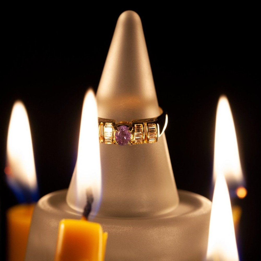 Russian Alexandrite Diamond 18k Yellow Gold Ring - Picture 5 of 7